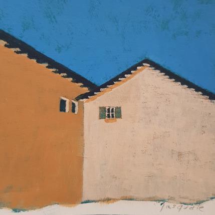 Painting Toits by Pasquale | Painting Figurative Acrylic Architecture, Landscapes, Nature