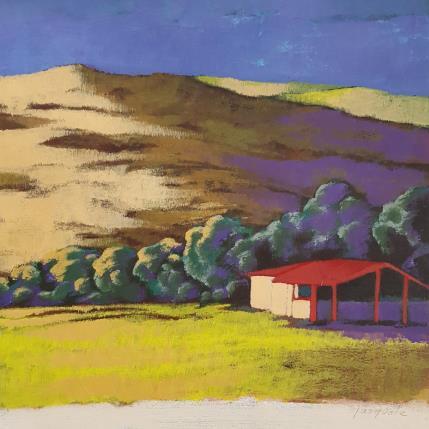 Peinture Pays basque par Pasquale | Tableau Figuratif Acrylique Architecture, Nature, Paysages