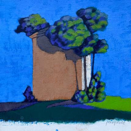 Gemälde maison et arbres von Pasquale | Gemälde Figurativ Acryl Architektur, Landschaften, Natur, Pop-Ikonen
