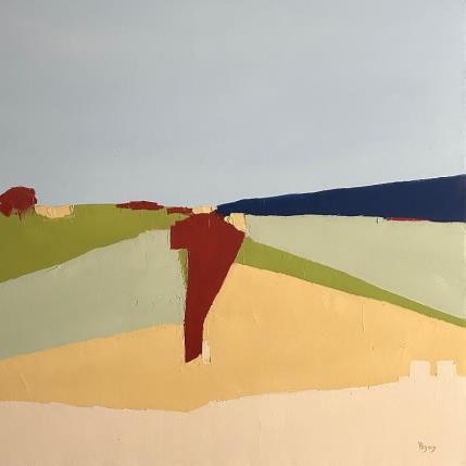 Peinture Un été à la campagne par Hirson Sandrine  | Tableau Abstrait Huile Minimaliste, Nature, Paysages