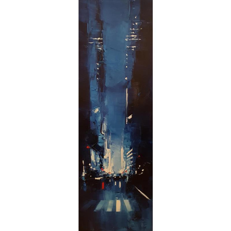 Painting Ville bleue by Castan Daniel | Painting Figurative Oil