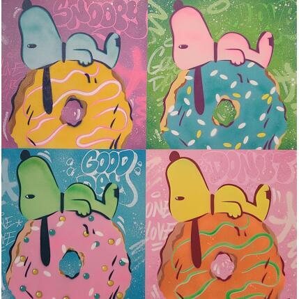 Gemälde Donuts Pop von Lemoine Mael | Gemälde Pop-Art Acryl, Graffiti Pop-Ikonen