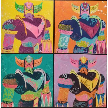 Gemälde 1st 4 couleurs von Lemoine Mael | Gemälde Pop-Art Acryl, Graffiti Pop-Ikonen