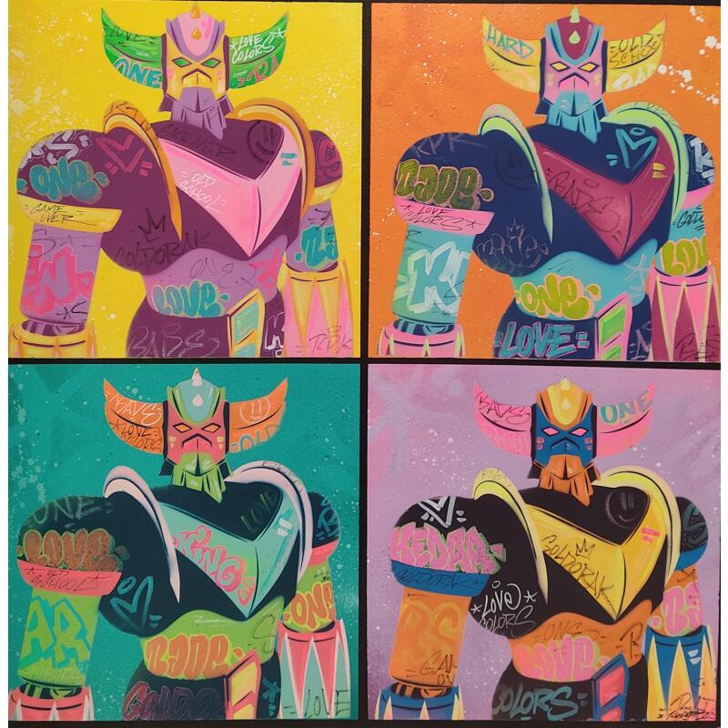 Pintura 1st 4 couleurs por Lemoine Mael | Pintura Pop art Iconos pop Graffiti Acrílico