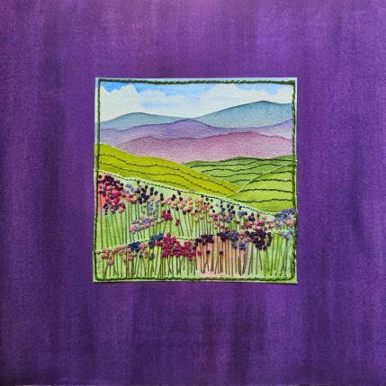 Painting A purple view by Vazquez Laila | Painting Figurative Textile, Watercolor Landscapes