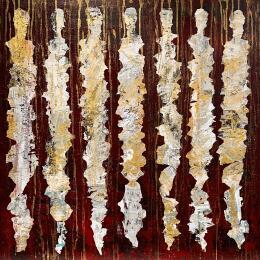 Painting Les fées magiques by Rocco Sophie | Painting Raw art Acrylic, Gluing, Sand Minimalist, Society