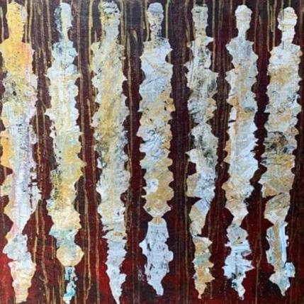 Peinture Les fées magiques par Rocco Sophie | Tableau Art Singulier Acrylique, Collage, Sable Minimaliste, Société