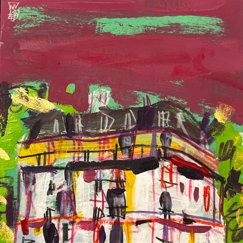 Pintura Fenzy por Anicet Olivier | Pintura Figurativo Urbano Arquitectura Acrílico Pastel