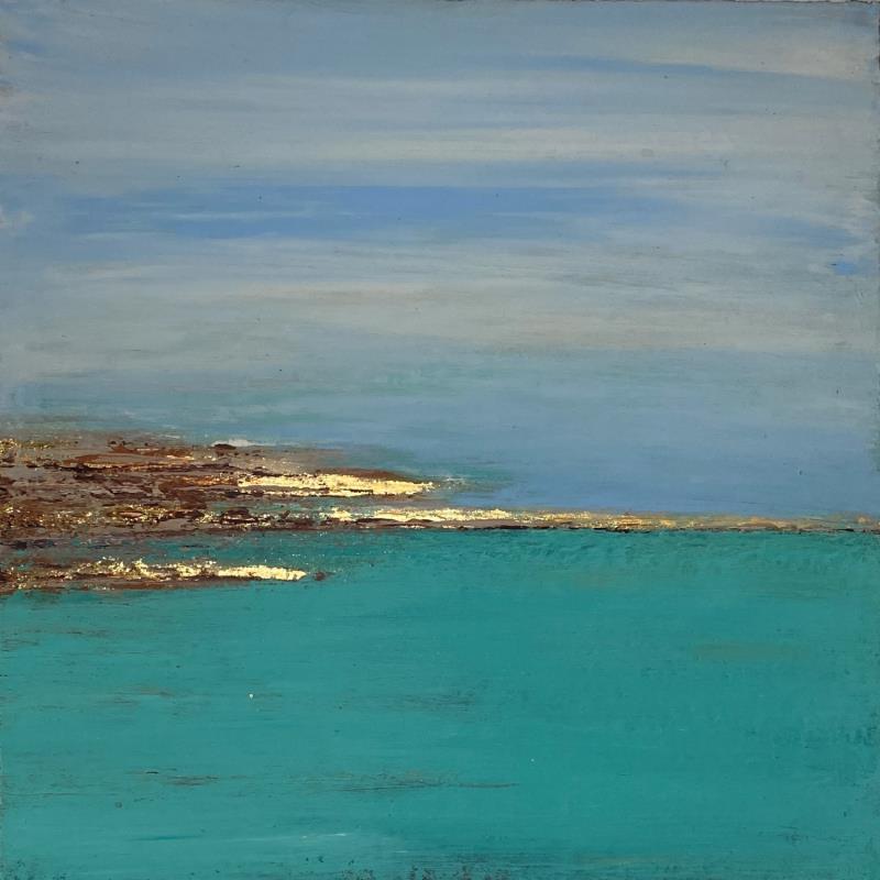 Peinture Blue bay par Dravet Brigitte | Tableau Abstrait Marine Acrylique