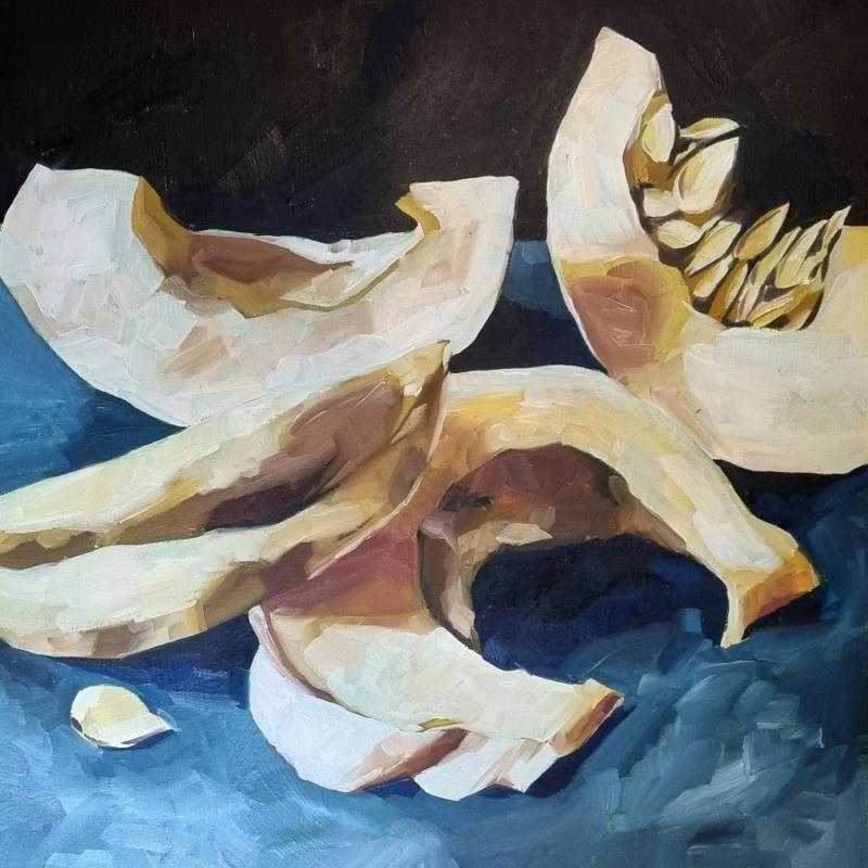 Gemälde White pumpkins von Ulrich Julia | Gemälde Figurativ Holz Öl