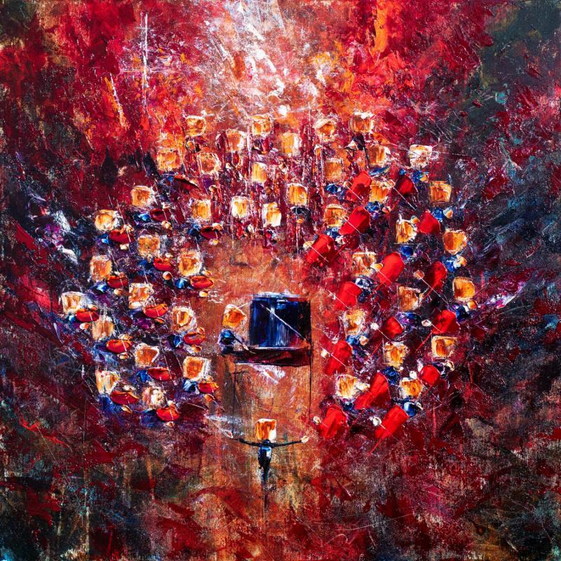 Painting Concert rouge by Reymond Pierre | Painting Figurative Music Oil