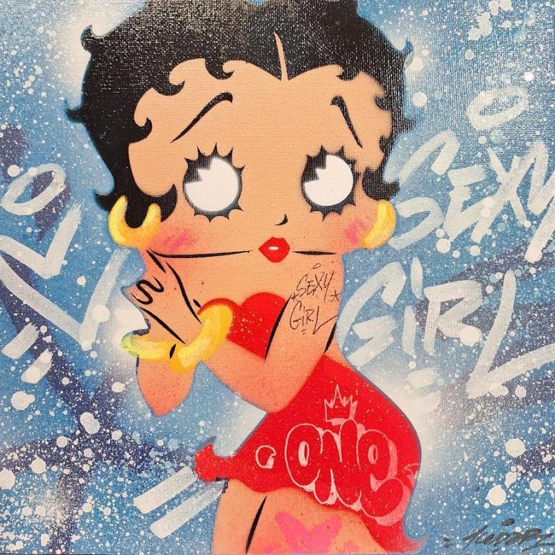 Peinture Betty Boop 2 par Lemoine Mael | Tableau Pop-art Icones Pop Graffiti Acrylique