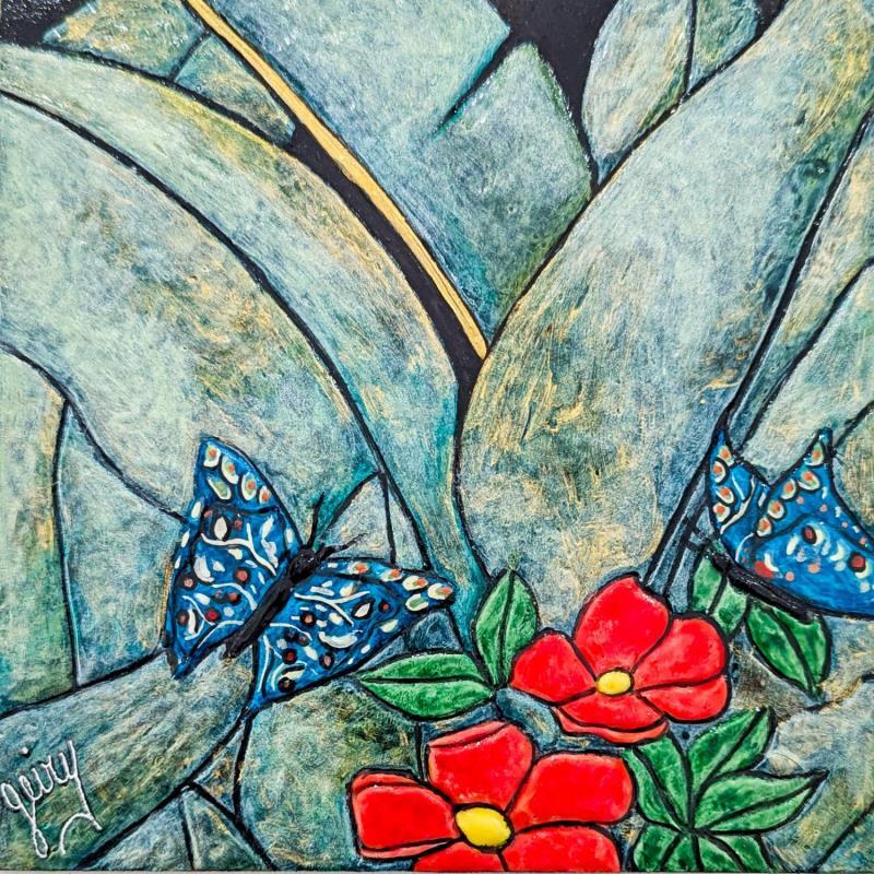 Peinture Mariposa par Geiry | Tableau Matiérisme Paysages Animaux Résine