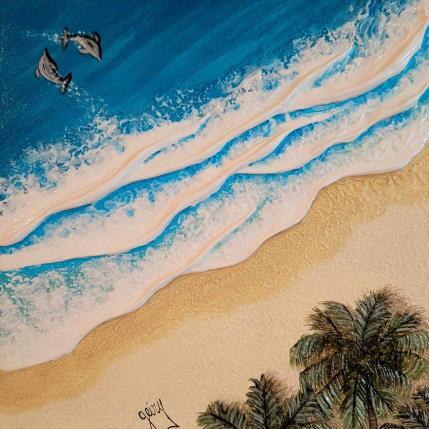 Peinture Ile Maurice par Geiry | Tableau Matiérisme Acrylique, Pigments, Poudre de marbre, Résine Marine, Nature, Paysages