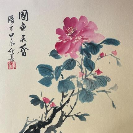 Painting Peony I by Yu Huan Huan | Painting Figurative Ink Nature