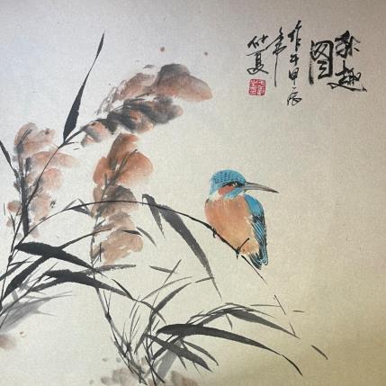 Peinture Autumn feeling par Yu Huan Huan | Tableau Figuratif Encre Animaux, Nature