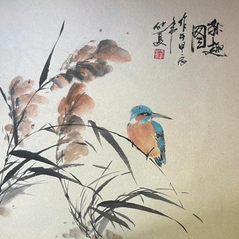 Peinture Autumn feeling par Yu Huan Huan | Tableau Figuratif Nature Animaux Encre