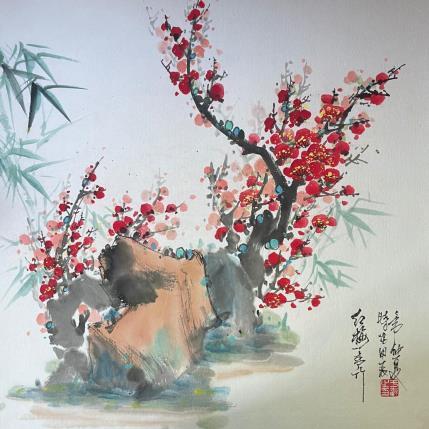 Painting Side of Rock by Yu Huan Huan | Painting Figurative Ink Nature