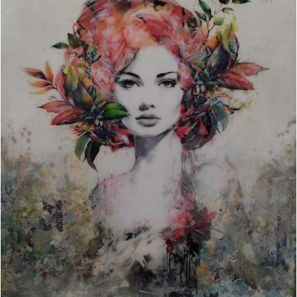 Painting Marta de Frente by Bofill Laura | Painting Figurative Acrylic, Resin, Wood Portrait