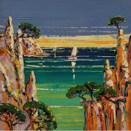 Peinture Entre ciel et mer par Corbière Liisa | Tableau Figuratif Huile Paysages