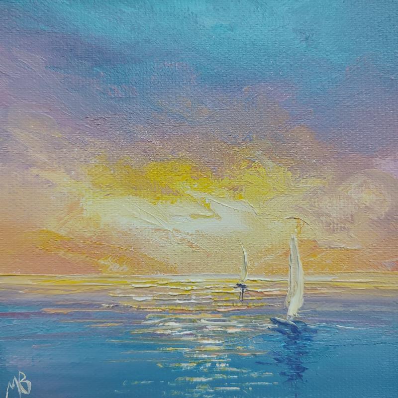 Gemälde Reflets d'espoir von Blandin Magali | Gemälde Figurativ Landschaften Öl