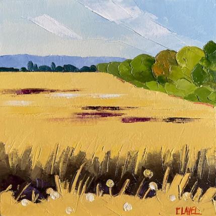 Painting F1 Dans les blés by Clavel Pier-Marion | Painting Impressionism Oil, Wood Landscapes
