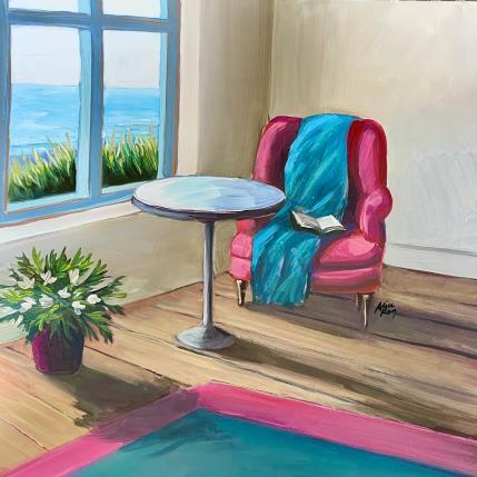 Peinture Le fauteuil fushia par Alice Roy | Tableau Figuratif Acrylique Marine, Scènes de vie