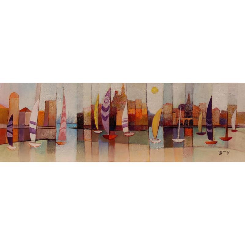 Painting AO105 Découverte 4 by Burgi Roger | Painting Figurative Acrylic Landscapes, Marine