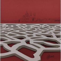 Painting Bordeau MCM by Marek | Painting Subject matter Acrylic, Cardboard, Gluing Architecture, Minimalist, Pop icons, Urban