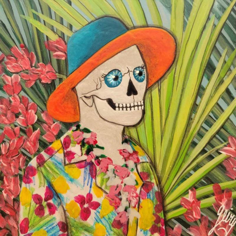 Peinture Play Boy par Geiry | Tableau Matiérisme Portraits Acrylique Résine Pigments Poudre de marbre