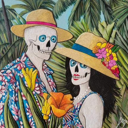 Peinture Amanti Amanti par Geiry | Tableau Matiérisme Acrylique, Pigments, Poudre de marbre, Résine Nature, Portraits