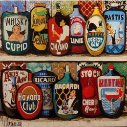 Painting Bodega by Villanueva Puigdelliura Natalia | Painting Figurative Acrylic, Resin Still-life