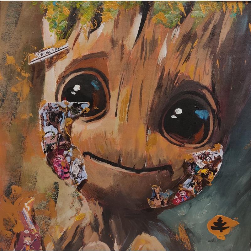 Painting Baby Groot by Caizergues Noël  | Painting Pop-art Pop icons Acrylic Gluing
