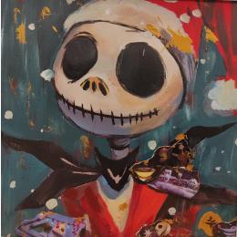 Peinture Mr. Jack par Caizergues Noël  | Tableau Pop-art Acrylique, Collage Icones Pop