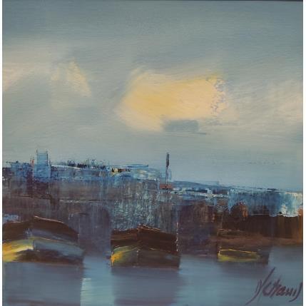 Painting les 3 barques by Héraud Alain | Painting Figurative Oil Landscapes, Marine, Pop icons