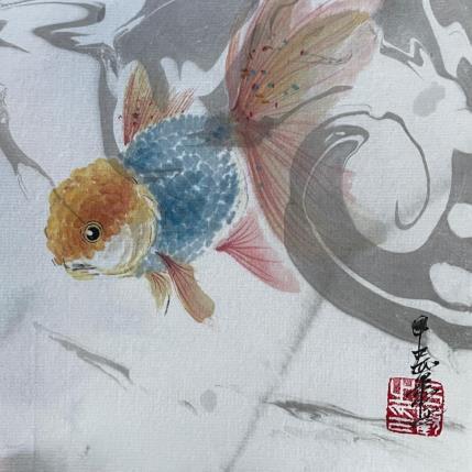 Painting Fish II by Yu Huan Huan | Painting Figurative Ink Animals
