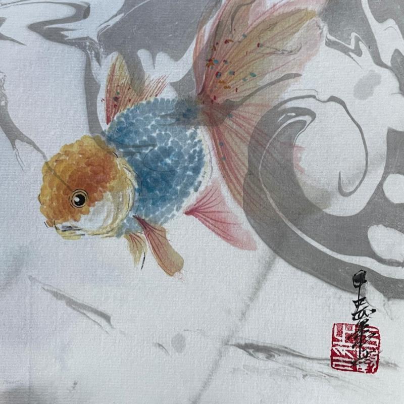 Peinture Fish II par Yu Huan Huan | Tableau Figuratif Animaux Encre
