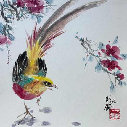 Painting Golden pheasant by Yu Huan Huan | Painting Figurative Ink Animals, Pop icons