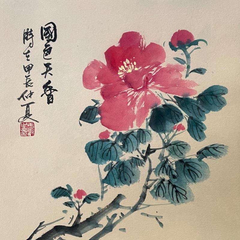 Gemälde Peony II von Yu Huan Huan | Gemälde Figurativ Natur Tinte