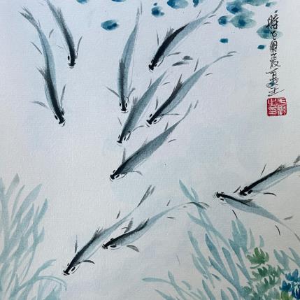 Painting Fishes by Yu Huan Huan | Painting Figurative Ink Animals