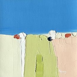 Peinture Promenade à la campagne 3 par Hirson Sandrine  | Tableau Abstrait Huile Minimaliste, Nature, Paysages