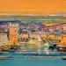 Peinture Le jour se lève, Marseille par Corbière Liisa | Tableau Figuratif Paysages Huile