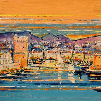 Pintura Le jour se lève, Marseille por Corbière Liisa | Pintura Figurativo Aceite Iconos pop, Paisajes