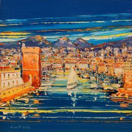 Pintura Entrée du Vieux Port por Corbière Liisa | Pintura Figurativo Aceite Marine, Paisajes