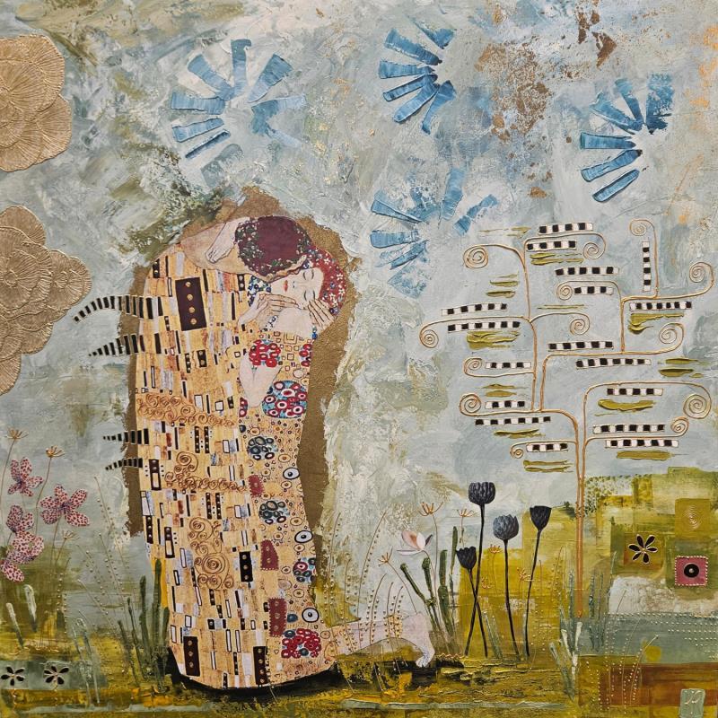 Peinture Une histoire d'amour par Romanelli Karine | Tableau Figuratif Acrylique Collage