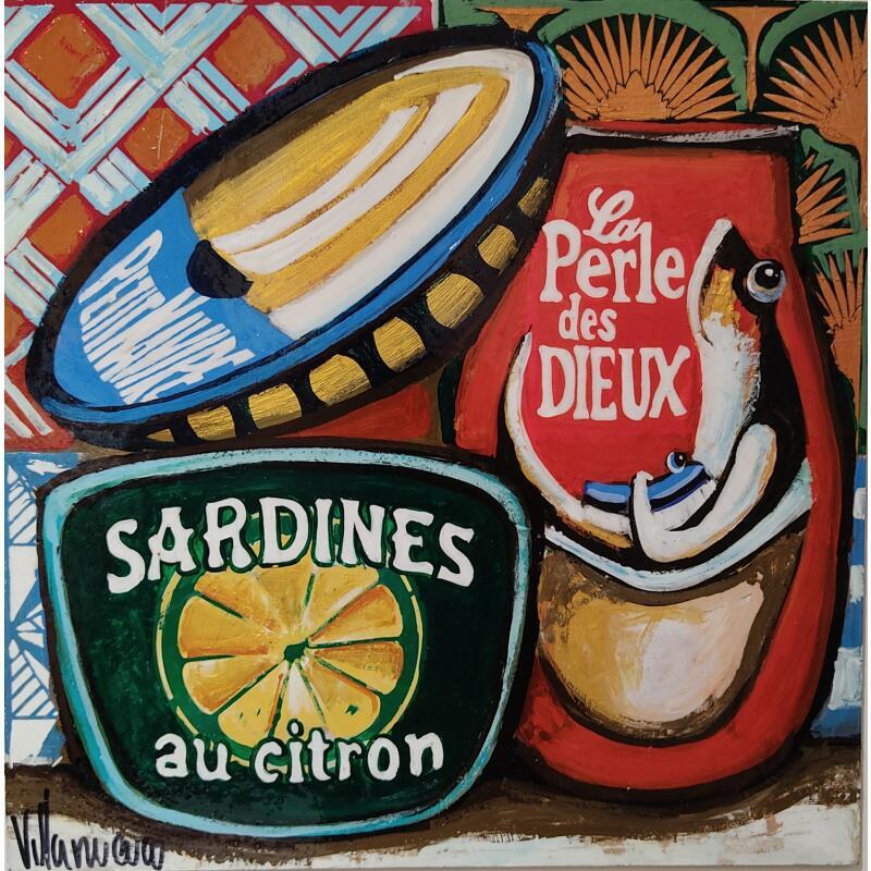 Painting Latas sardinas by Villanueva Puigdelliura Natalia | Painting Figurative