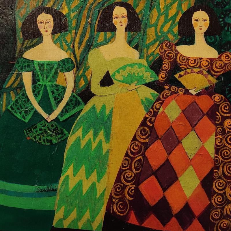 Painting The girls of velazquez by Sundblad Silvina | Painting Naive art Acrylic Pastel