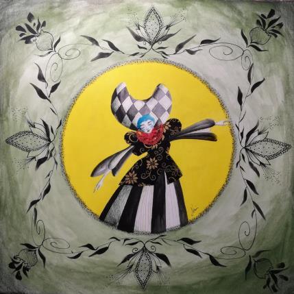 Painting La danza della chiusura delle palpebre by Nai | Painting Surrealism Acrylic, Gluing Music, Nature, Portrait