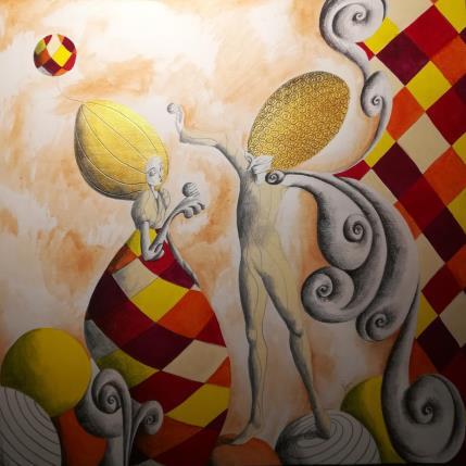 Painting Il carnevale del tempo prezioso by Nai | Painting Surrealism Acrylic, Gluing Life style, Society