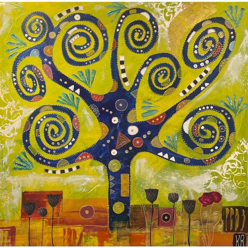 Peinture La Vie Joyeuse par Romanelli Karine | Tableau Figuratif Acrylique Collage